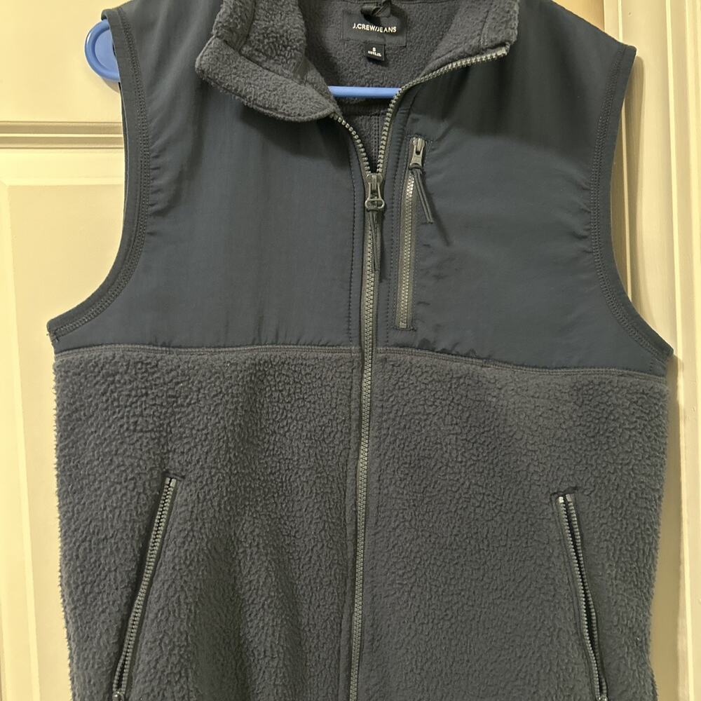 J Crew/Jeans Men’s Navy Blue Full Zip Vest Size Small Polyester/Nylon Blend